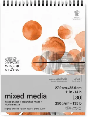 Winsor & Newton Professional Mixed Media Pad, 11" x 14", 30 Sheets, 250gsm, White
