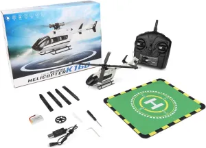 WL K160 RC Helicopter, EC-145 4CH 4-Propeller Flybarless RC Helicopter for 16 , with Adjustable Left and Right Hand Throttle, One Battery (RTF Version)