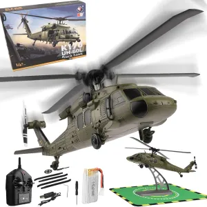 WL K170 Black Hawk RC Helicopter for Adults, 2025 New K170 UH60L Remote Controlled Helicopter, 2.4G 4CH RC Blackhawk Helicopters Aileronless 6-Axis Gyroscope Altitude Hovering