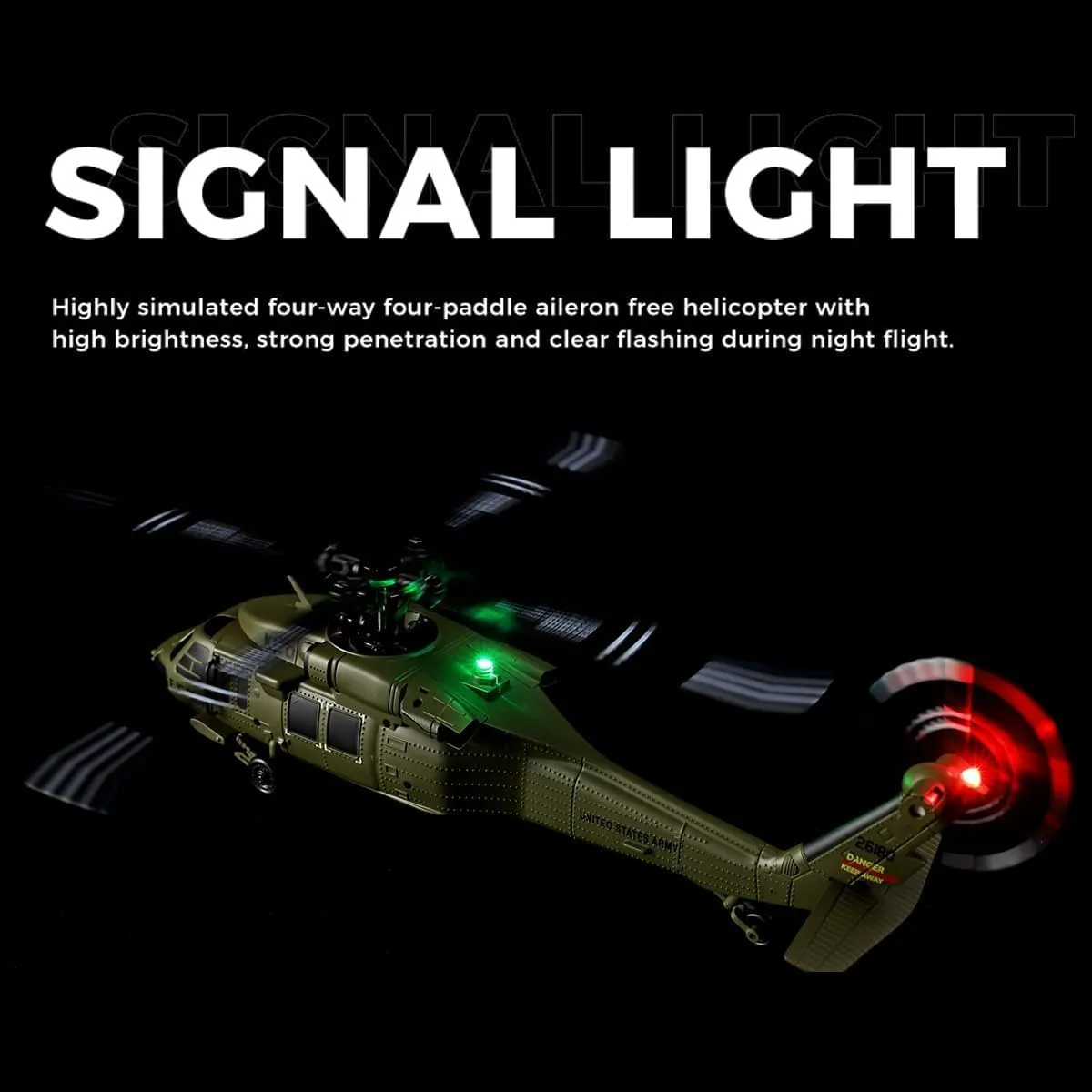 WL K170 Blackk Hawk UH-60L 170, RC Military Helicopters for Adults, 2.4G 4CH Flybarless RC Helicopter with Adjustable Left and Right Hand Throttle (RTF Version) (2-Battery Version)
