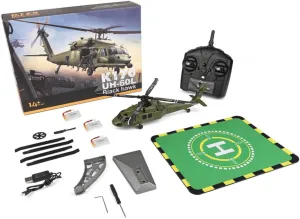 WL K170 RC Helicopter for Adults, Military Hobby RC Helicopter for Beginners, UH-60L Scale Model with Altitude Hold, 6-Axis Gyro, 4CH Remote, Brushless Motor
