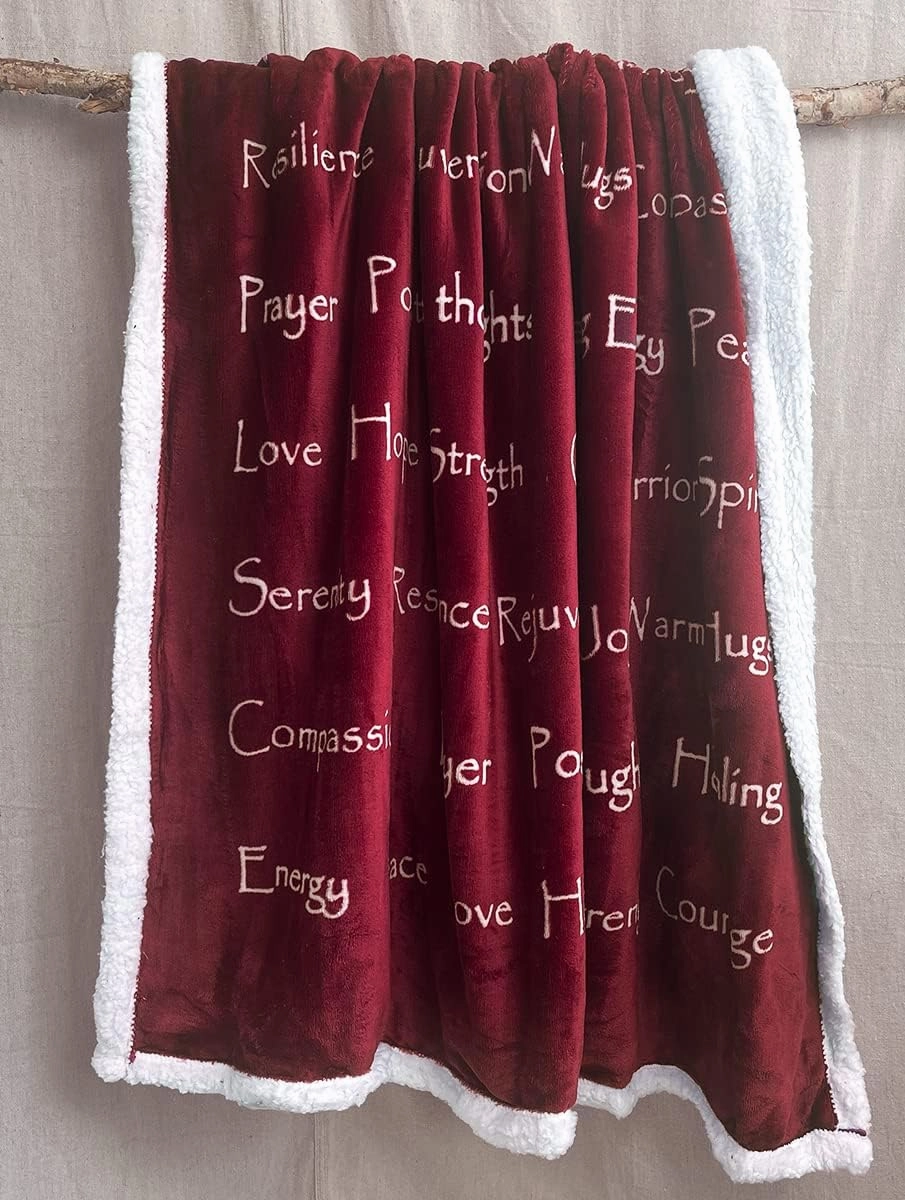 WOLF CREEK BLANKET - Compassion Blanket (Brand)- Strength Courage Super Soft Warm Hugs, Get Well Gift Blanket Plush Healing Thoughts Positive Energy Love & Hope with Comfort
