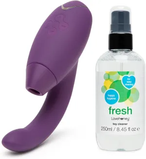 Womanizer InsideOut Dual Stimulation Clitoris Sucker & Lovehoney Fresh Sex Toy Cleaner Spray 8.5 fl oz -Female Sex Toys Bundle