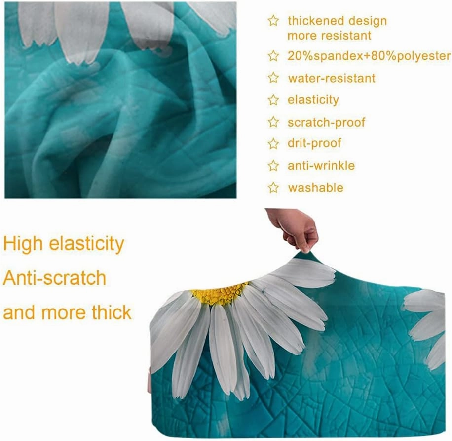 WONDERTIFY Daisies Travel Suitcase Protector Beautiful Flower Floating Elastic Washable Luggage Cover With Concealed Zipper Bright Turquoise Fits 29-32 Inch