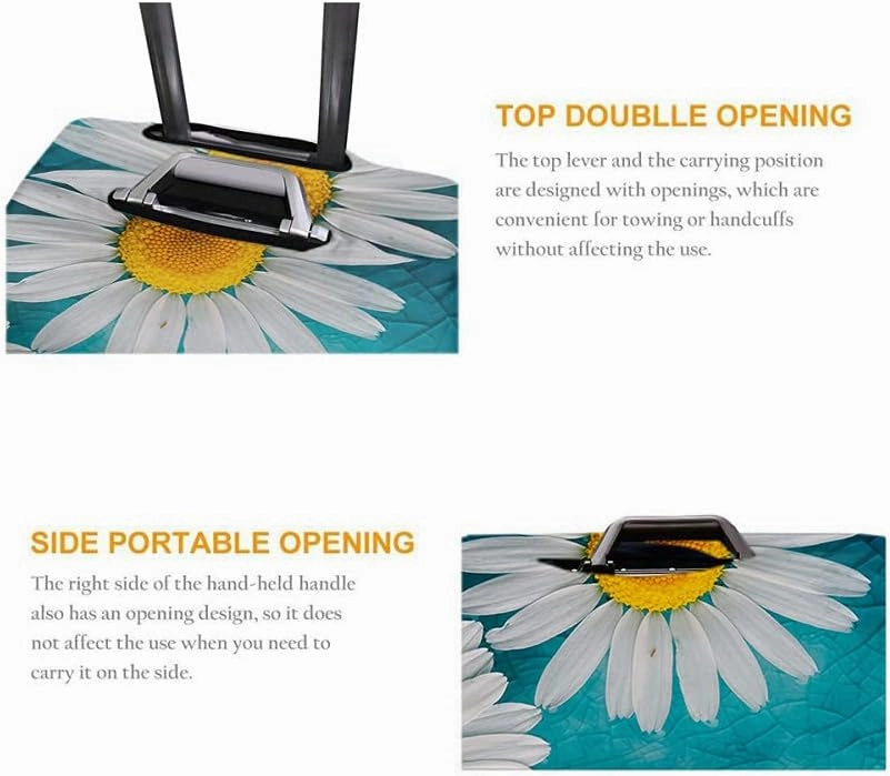 WONDERTIFY Daisies Travel Suitcase Protector Beautiful Flower Floating Elastic Washable Luggage Cover With Concealed Zipper Bright Turquoise Fits 29-32 Inch