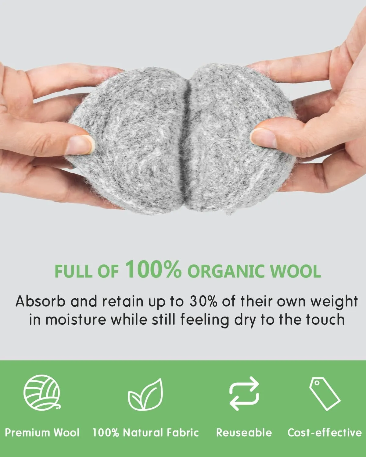 Wool Dryer Balls - Cute Sheep 6-Pack - X-Large Premium Natural Fabric Softener - Wool Balls Replaces Dryer Sheets - Laundry Balls for Dryer- Wool Balls for Dryer