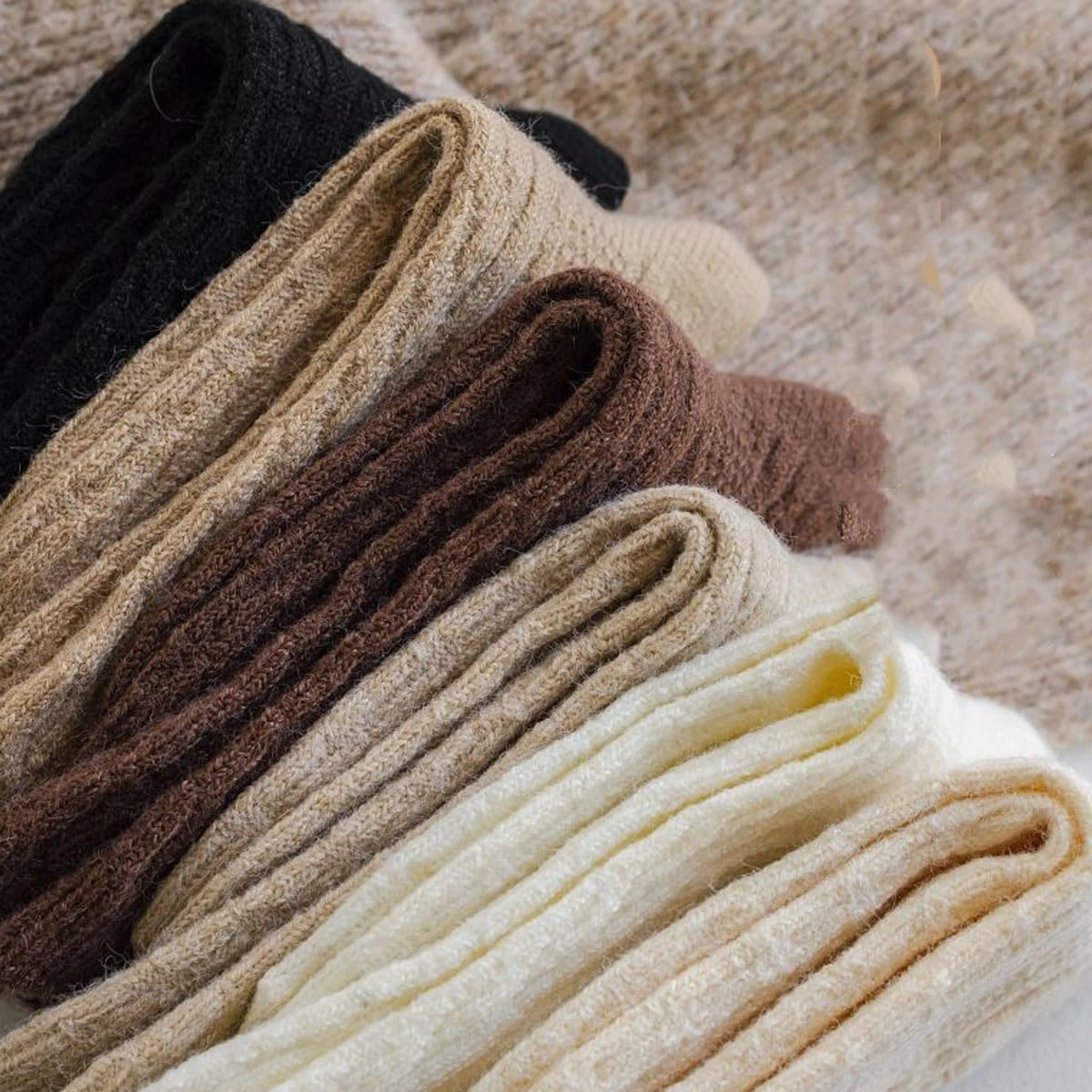 Wool Socks, Women's Mid Socks, Thickened and Plush