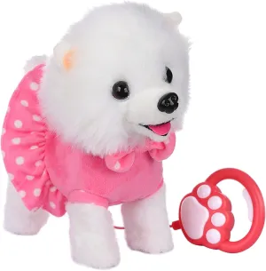 WorWoder Electronic Singing Walking and Barking Plush Dog Toy Interactive Puppy Dog with Remote Control Leash for Kids Toddler Gifts Birthday Girls Boys (White)