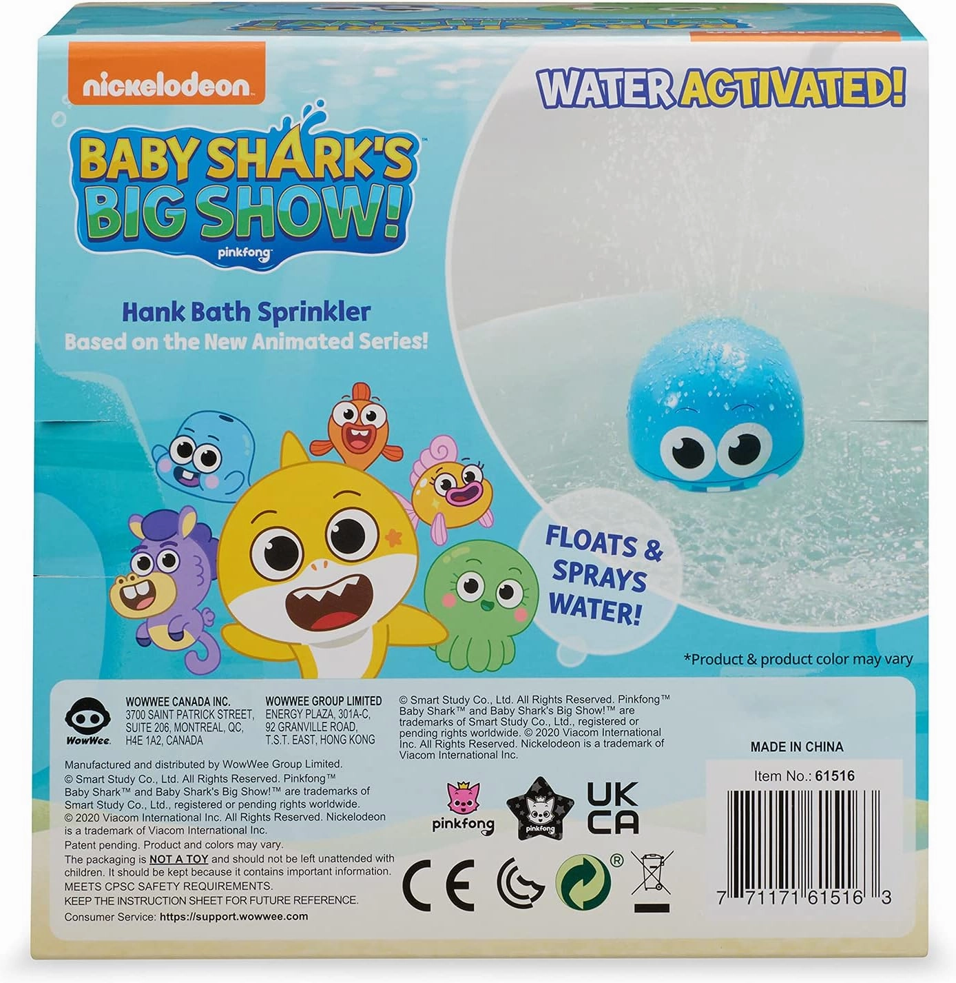 WowWee Baby Shark's Big Show! Bath Sprinkler and Water Toy – Kids Bath Toys (Hank)