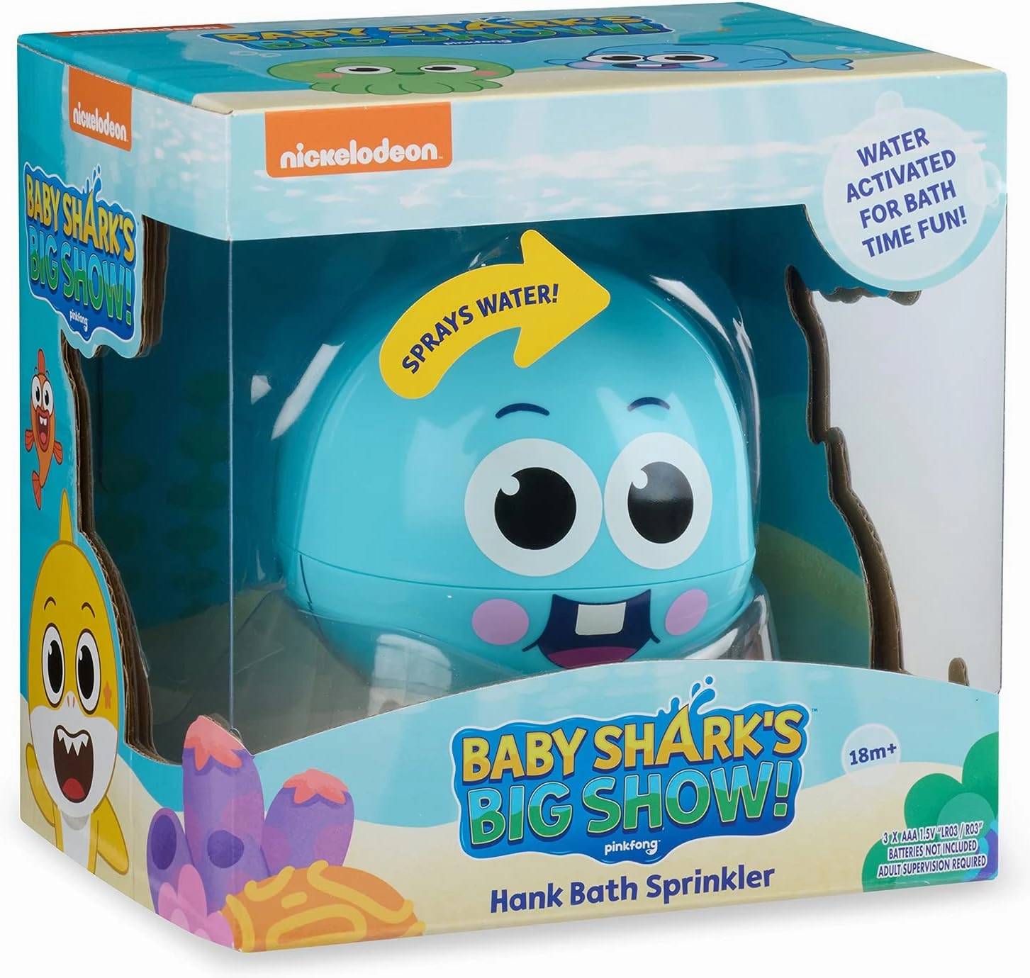 WowWee Baby Shark's Big Show! Bath Sprinkler and Water Toy – Kids Bath Toys (Hank)