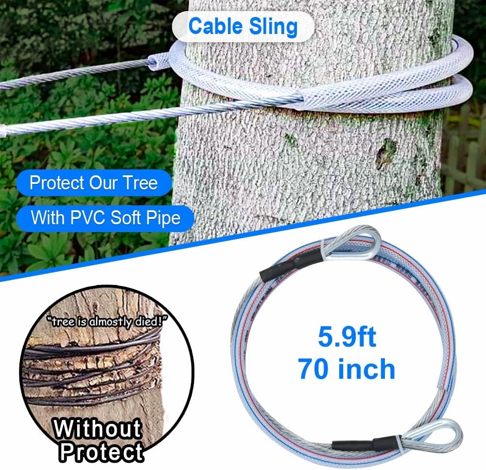 X XBEN 120FT Zip line Kit for Kids and Adults, Zip Lines for Backyard, Included Swing Seat, Spring Brake, Steel Trolley and Adjustable Safety Belt, Outdoor Play Sets Equipment