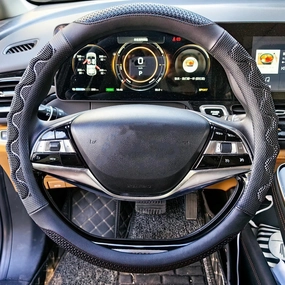 XHRING Car Steering Wheel Cover for Toyota Tacoma 2012-2025 4Runner 2010-2025Tundra 2000-2025 Sequoia 2014-2024 2/4 Door SR5 Trail Limited Platinum TRD Pro Off Road 4x4 Sport Accessories, Black L