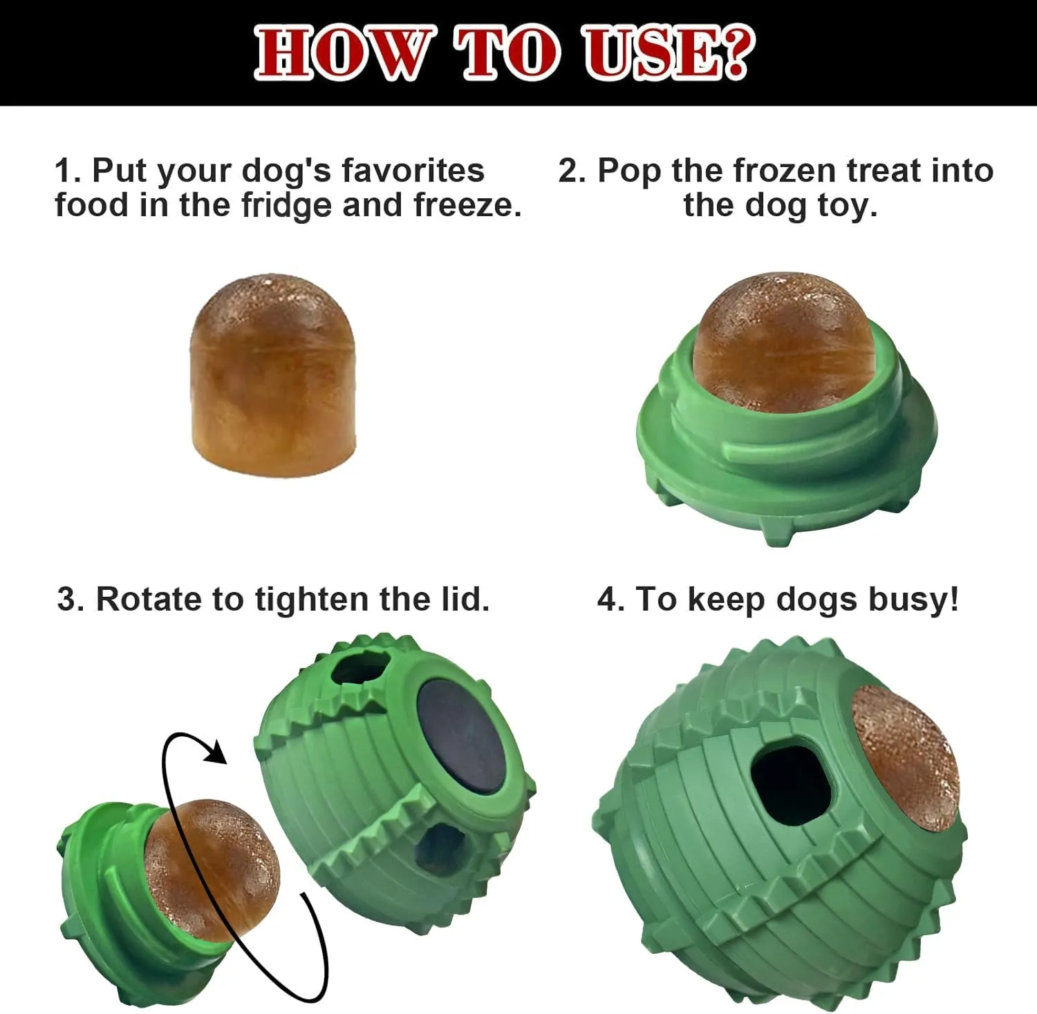 XHX Dog Toy, Durable Large Dog Toys, Fillable Rubber Dog Toys, Interactive Dog Puzzle Play Toy with Stopper (Green, Small)