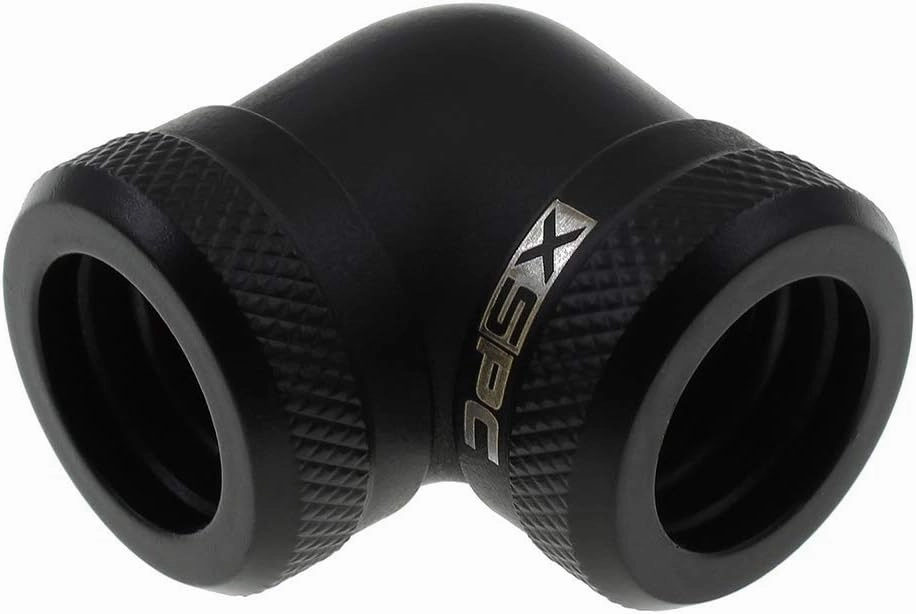 XSPC 10mm ID, 14mm OD Rigid Tubing 90 Degree Elbow Fitting, Matte Black