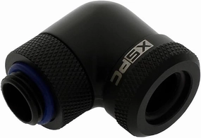 XSPC G1/4" to 14mm Rigid Tubing Fitting V2, 90 Degree Rotary, Matte Black