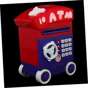YARNOW Cartoon Boy Girl Electric Safe Box Fingerprint Password Design Piggy Bank Toy for Boys Girls Fun Money Saving Plaything Bright Color Great for Boy Girl Savings and Playtime