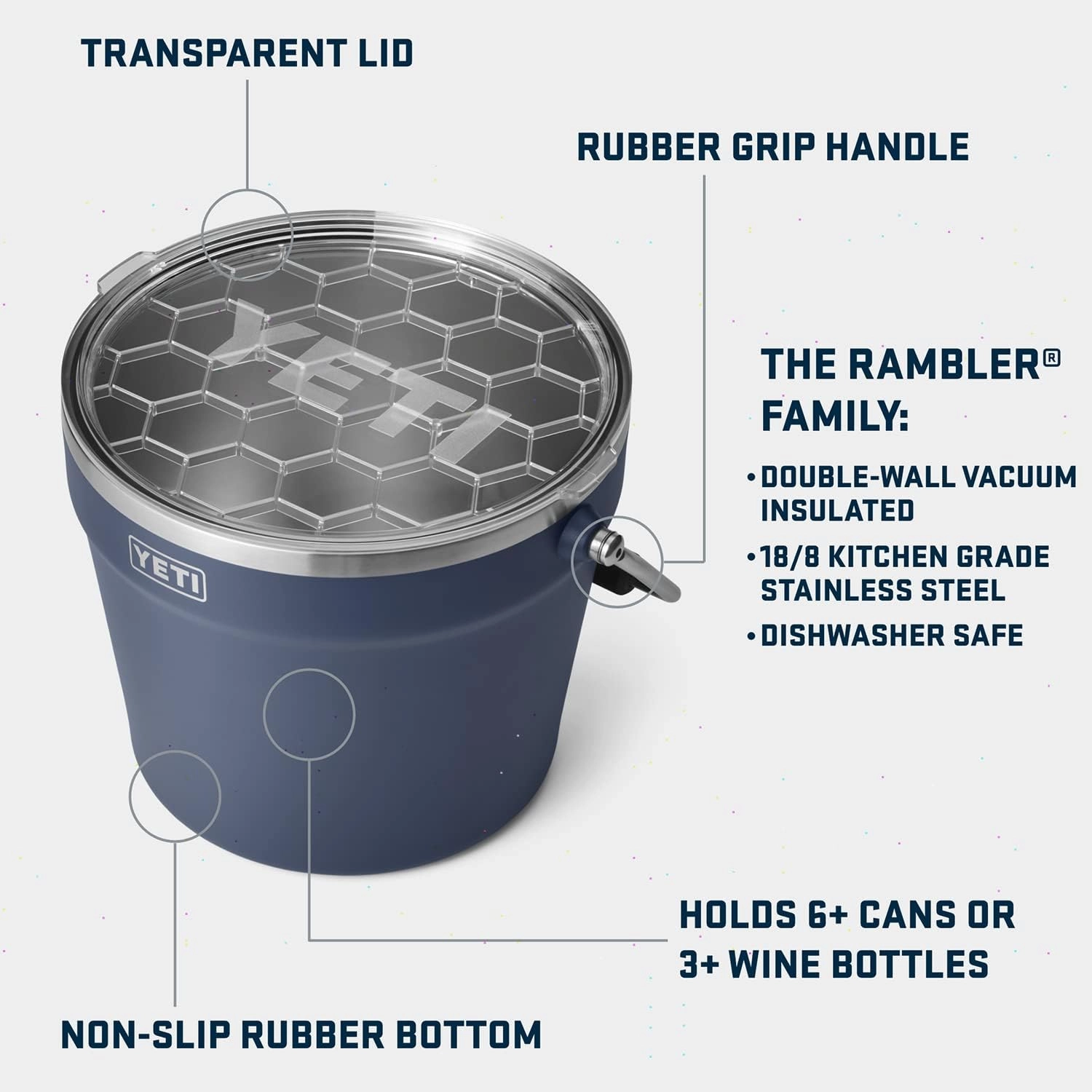 YETI Beverage/Ice Bucket, Holds 6 Longnecks or 3 Bottles of Wine