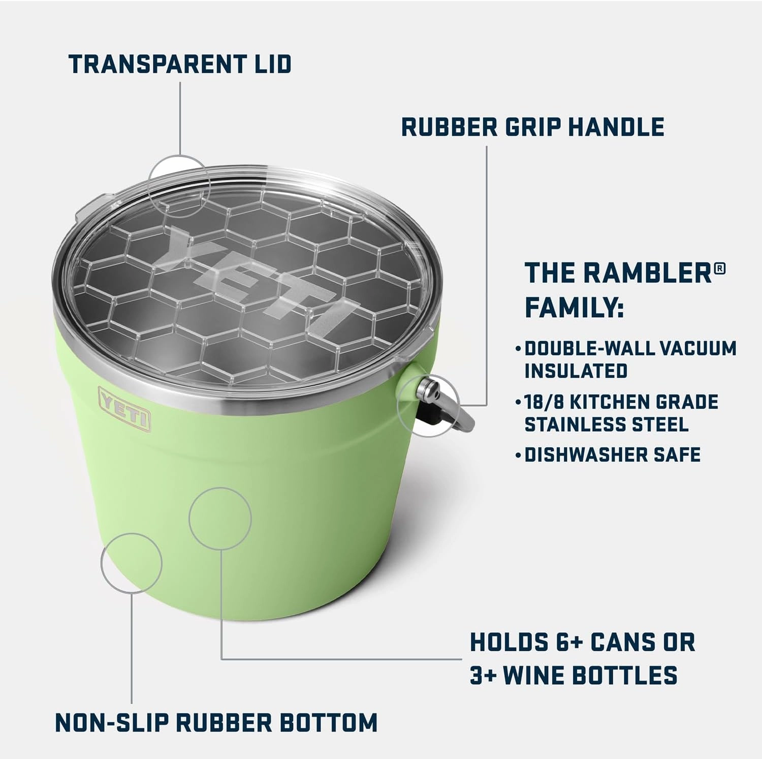 YETI Beverage/Ice Bucket, Holds 6 Longnecks or 3 Bottles of Wine