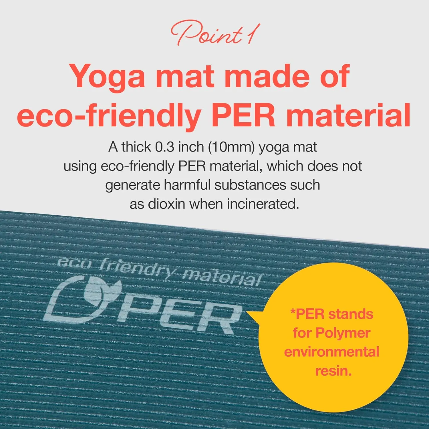Yoga Mat Eco-Friendly Material 1/2 inch Non-Slip Yoga Pilates Fitness at Home & Gym 4 Colors with Carrying Case & Strap