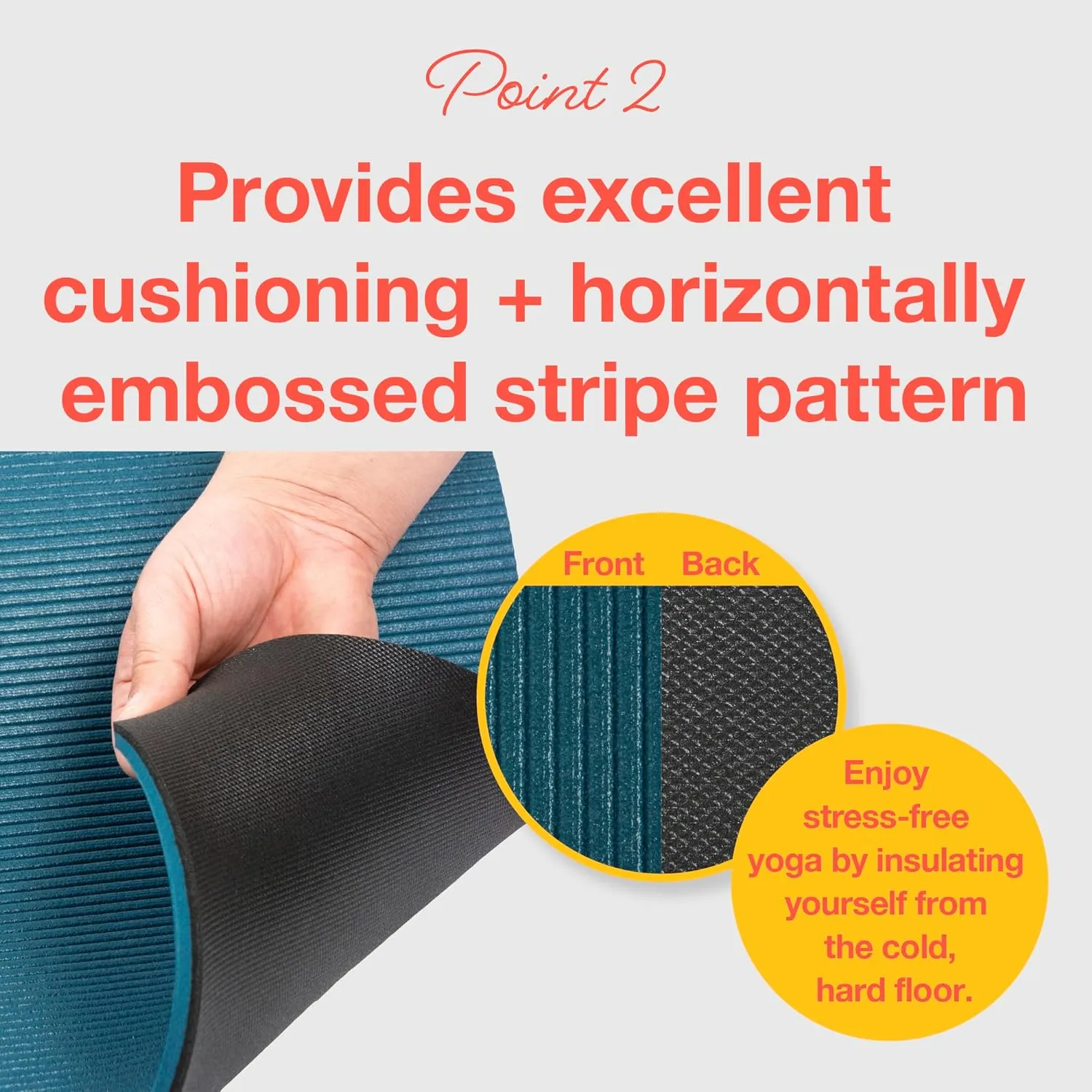 Yoga Mat Eco-Friendly Material 1/2 inch Non-Slip Yoga Pilates Fitness at Home & Gym 4 Colors with Carrying Case & Strap