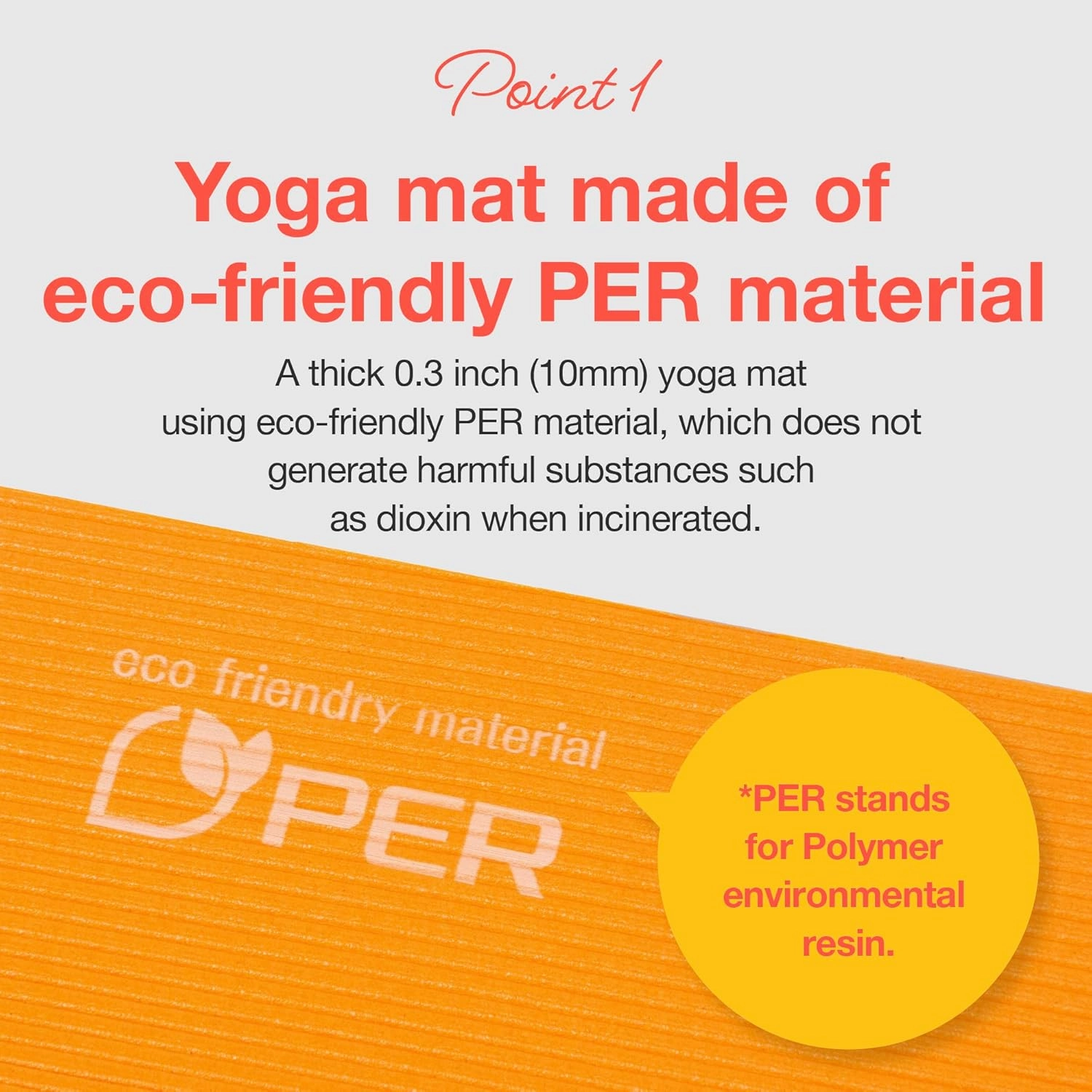 Yoga Mat Eco-Friendly Material 1/2 inch Non-Slip Yoga Pilates Fitness at Home & Gym 4 Colors with Carrying Case & Strap