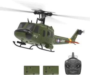 YU Xiang F07 Bell UH-1 Huey RC Helicopter for Adults, 1/34 2.4G 6CH Brushless Direct-Drive 3D/6G Flybarless Advanced RTF RC Helicopter with Optical Flow Positioning - 2PCS Battery