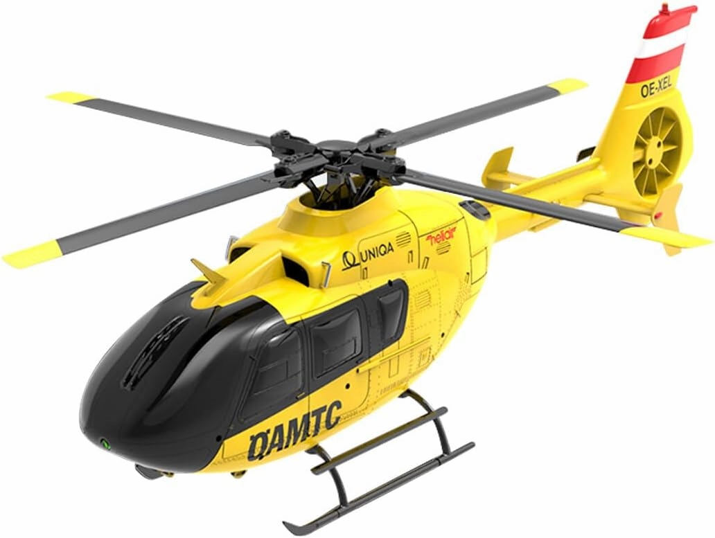 YU Xiang EC135 F06 RC Helicopter for Adults, 2.4G 6CH Hovering Optical/Flow Positioning/Windproof 5level /Fly Upside Down 3D Rolling RTF for Adult Beginners (mode1/mode2/Yellow)