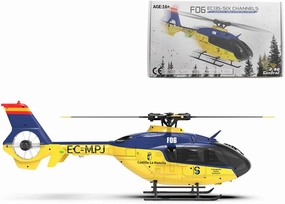 YU Xiang EC-135 RC Helicopter for Adults, 1/36 2.4G 6CH Direct-Drive Brushless Helicopter, Outdoor RC Plane Optical Flow Positioning/Fly Upside Down 3D Rolling（Yellow & Blue）
