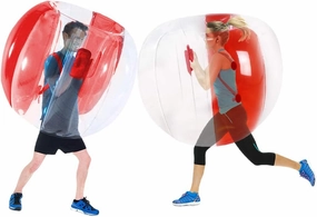 ZHUYNXIR 2 PC Sumo Ball for Adults, Bumper Bounce Balls for Kids, Inflatable Bounce Ball for Kid, Body Zorb Ball for Kids Outdoor Team Gaming Play (48 in,Red Red)