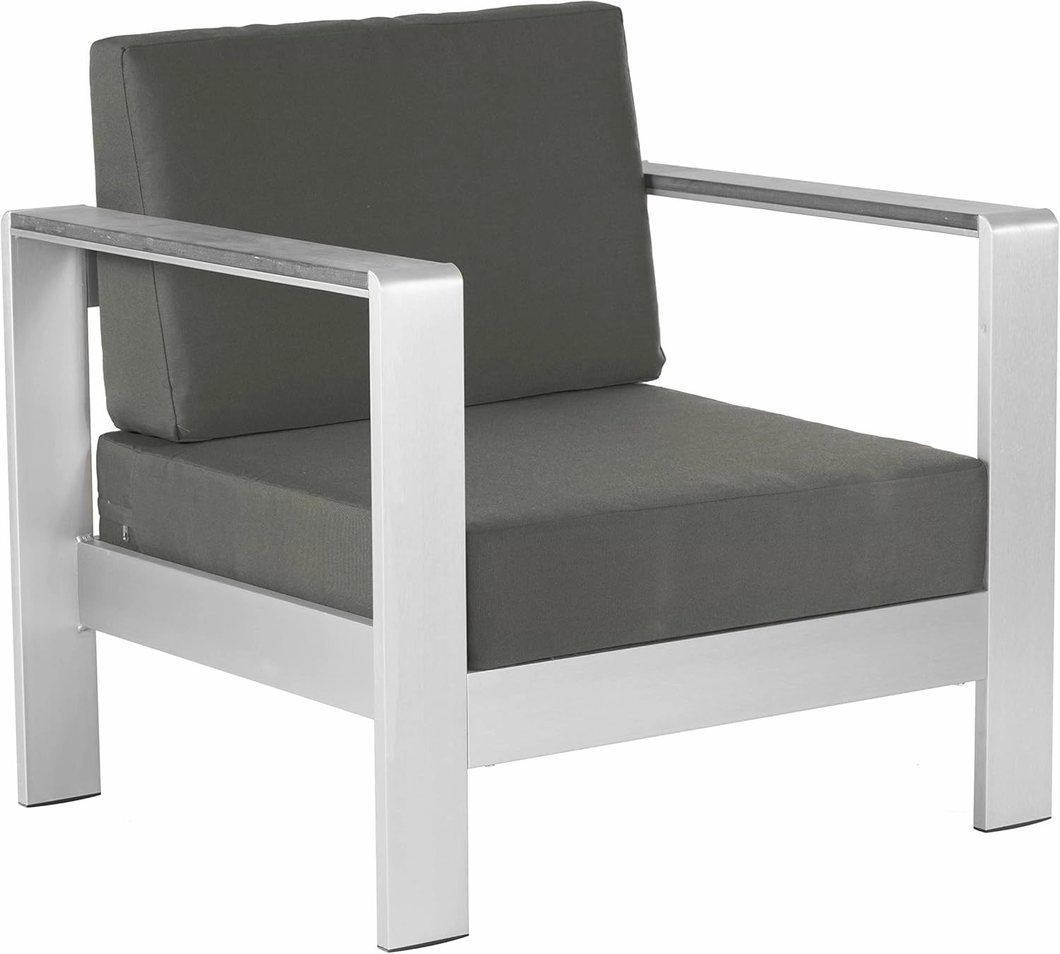 Zuo Modern - Cosmopolitan Arm Chair Gray - Modern - Seating - Aluminum, Foam, 100% Olefin - Outdoor - 30.7in Height